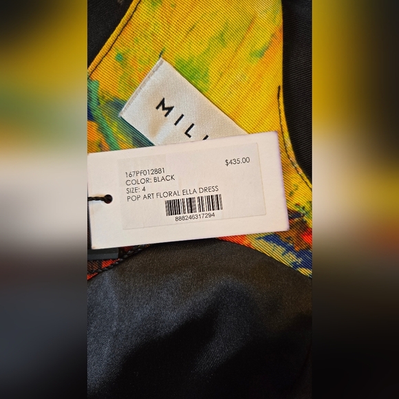 NWT Milly Pop Art Ella Floral Midi Dress - Size 4 - Picture 4 of 11